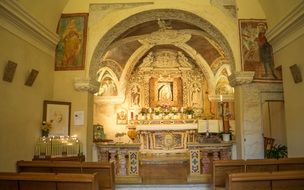 View of the altar in the church, italy