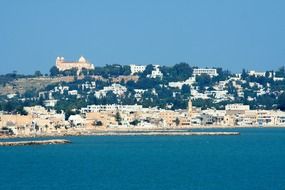 view of the rocky coast in tunisia