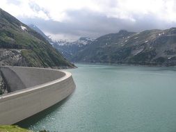 panoramic view of dams in austria