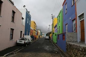 The Bo-Kaap is an area of Cape Town with the colorful buildings, South