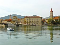 romantic landscape of Trogir view from the water