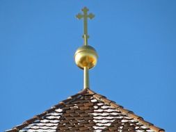 church dome with golden cross