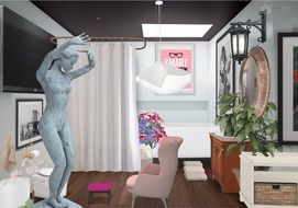 the interior design of a modern sitting room