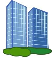 abstract blue skyscrapers as a illustration