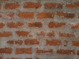 brick wall in cement closeup