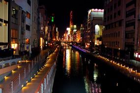 modern architecture of a night city in japan