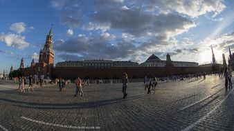 tourists walk on Kremlin Square