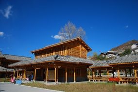 landscape of wooden House in Asian style