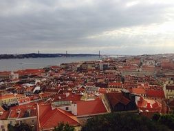 panorama of lisbon on a cloudy day