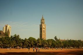 remote view of the clock tower, india, mumbai