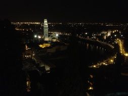 panorama of night Verona