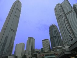 panorama of skyscrapers in hong kong