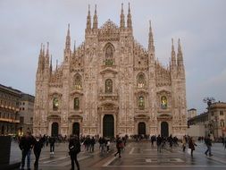 cloudy day near the cathedral in milan