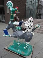 reading bremen musicians, modern sculpture outdoor, germaany, hahn