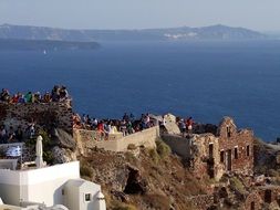 View of crater in santorini