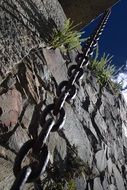 chain on a stone fortress in uruguay