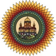 colorful mandala palace drawing