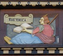 art of rhetoric depicting the lector with book, Hildesheim Germany, Lower Saxony