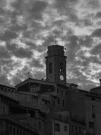 bell tower on the sunset