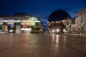 Night view of the planetarium in bristol, england