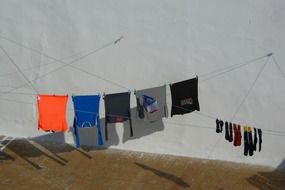 colorful clothes on a clothesline