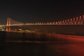 bosphorus bridge at night