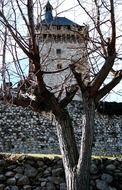 the architecture of the tower of the castle