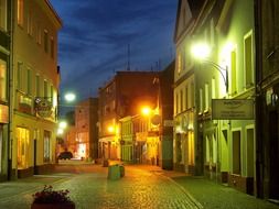 Night Town of zagan road panorama