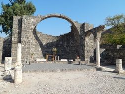 Ruins of historic christian arch