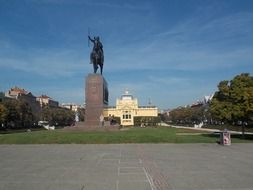 monument in the square in Zagreb