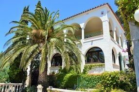 white luxury home in summer in spain