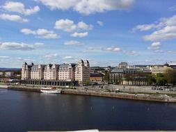 blue sky in oslofjord port in norway