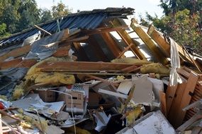 ruined house from a gas explosion