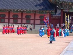 korea people in traditional costumes seoul