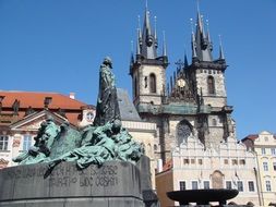 monument near the palace in prague