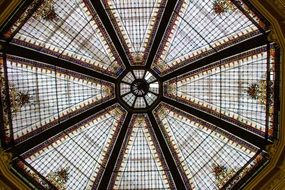 Glass roof with geometric patterns, croatia, zagreb