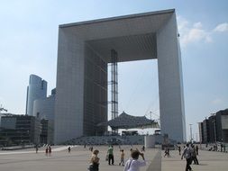 The Great Arch of the Defense in the middle of the square, france, paris