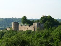 castle ruines insummer landscape, germany, blankenberg