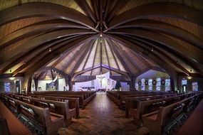 view inside catholic church