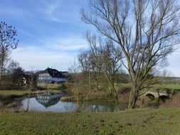 Spiegeling of home in water