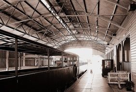 Vintage photo of railway station