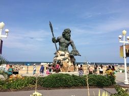 neptune statue at beach, usa, virginia