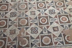 Mosaic floor with patterns