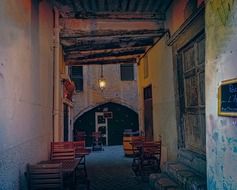 cozy street restaurant in europe