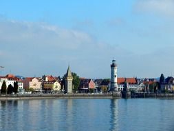 City view of Lindau on the shore of the lake