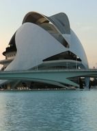 modern building in City of Arts and Sciences, Valencia, Spain