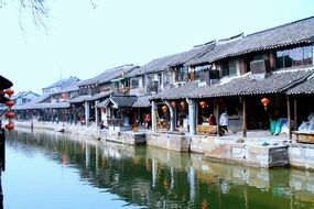 water channel along the architecture of Nanjing city