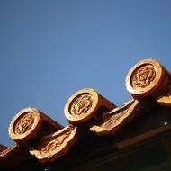 signs on the building of the National Palace Museum, Beijing