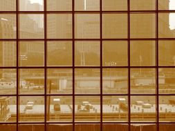 View of manhattan ground zero through the lattice