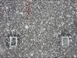 house in a snow storm